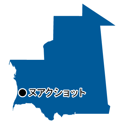 モーリタニア・イスラム共和国無料フリーイラスト｜首都名(青)